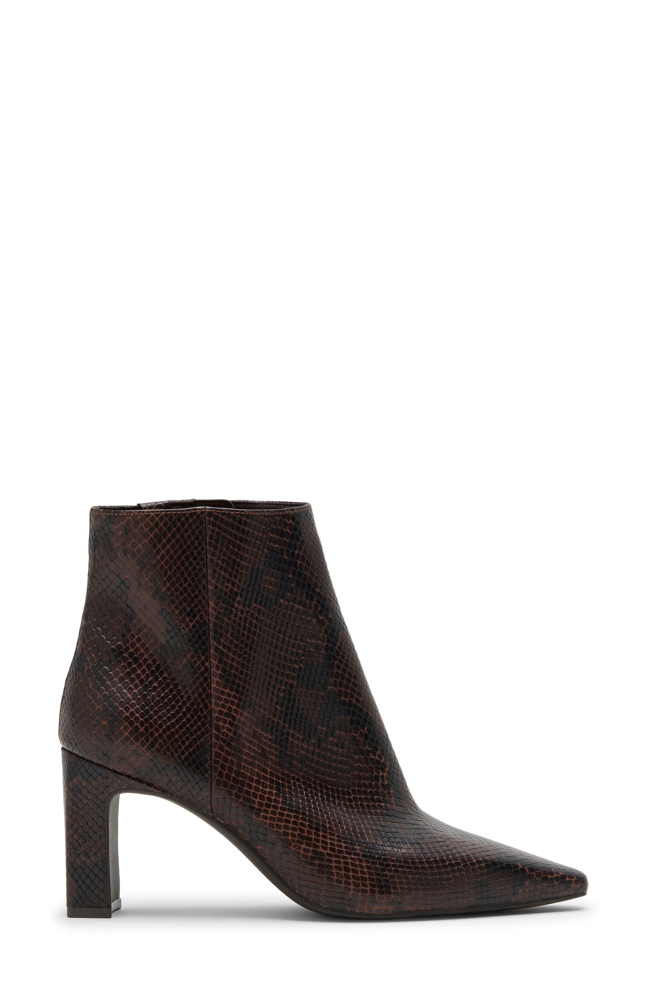 Kelsey Block Heel Bootie, Alternate, color, BROWN BLACK SNAKE