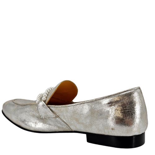 Madison Maison Pearl Flat Loafer In Silver