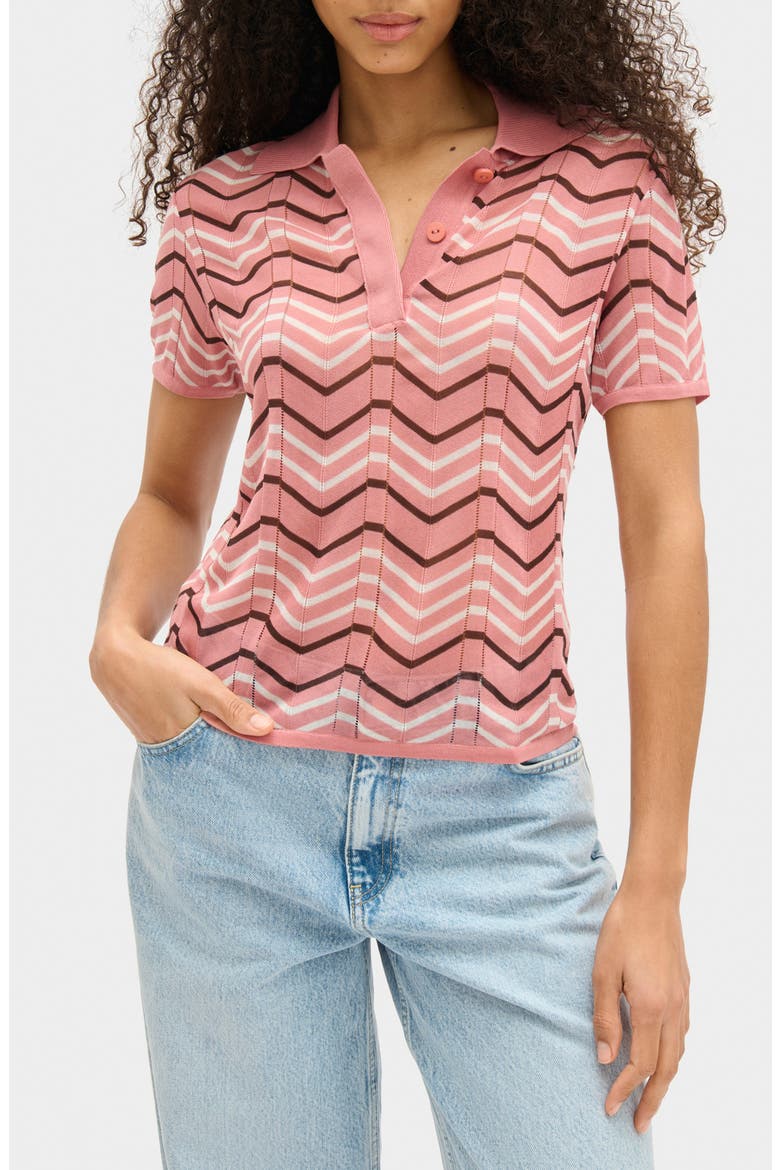 Donna Knit Polo, Main, color, TERRACOTTA