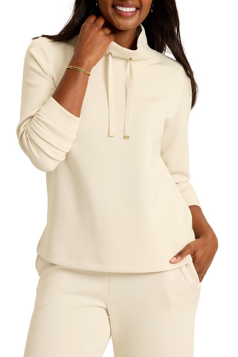 Palm Voyage Mock Neck Sweatshirt, Main, color, BLEACHED SAND