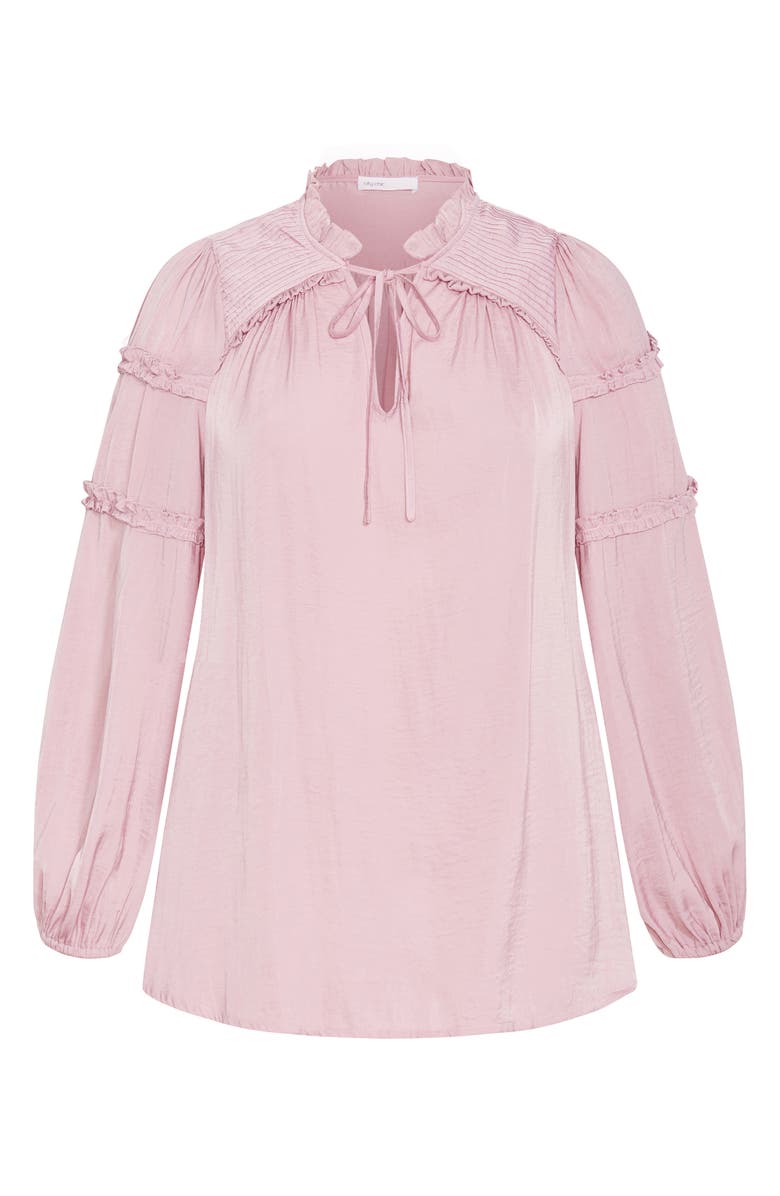 City Chic Drama Queen Ruffle Top, Alternate, color, Soft Rose