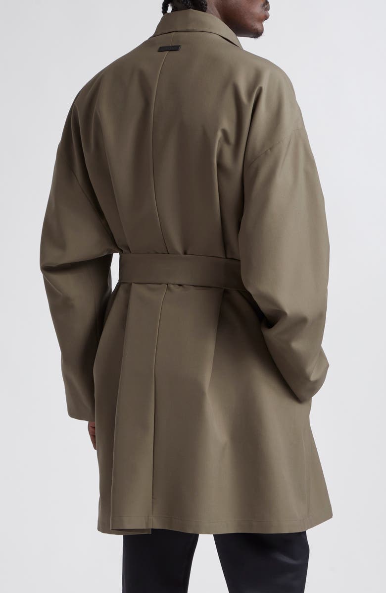 Fear of God Virgin Wool Crepe Three-Quarter Length Trench Coat, Alternate, color, 