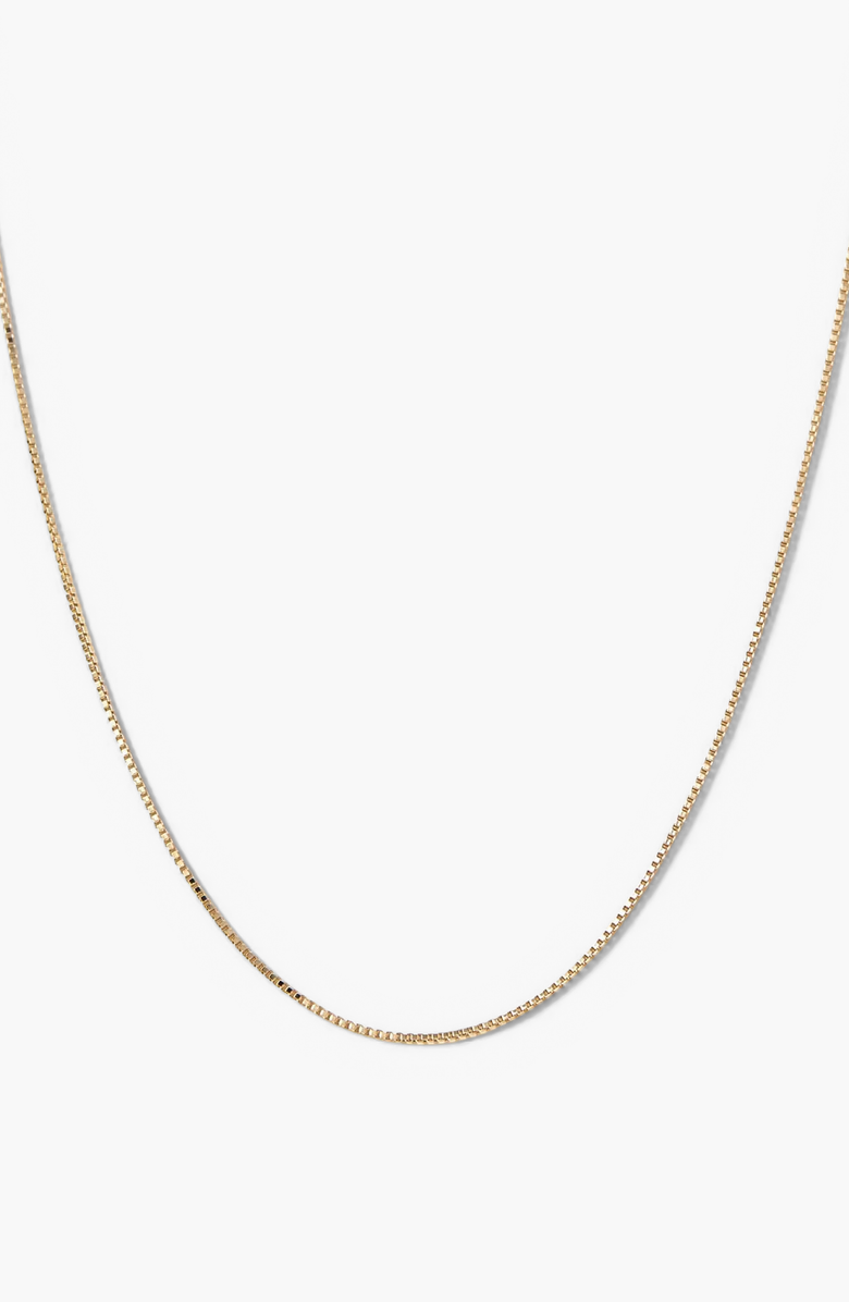 MEJURI Baby Box Chain Necklace, Main, color, 14K Yellow Gold