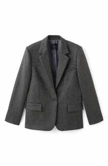 MANGO Check Wool Blend Blazer