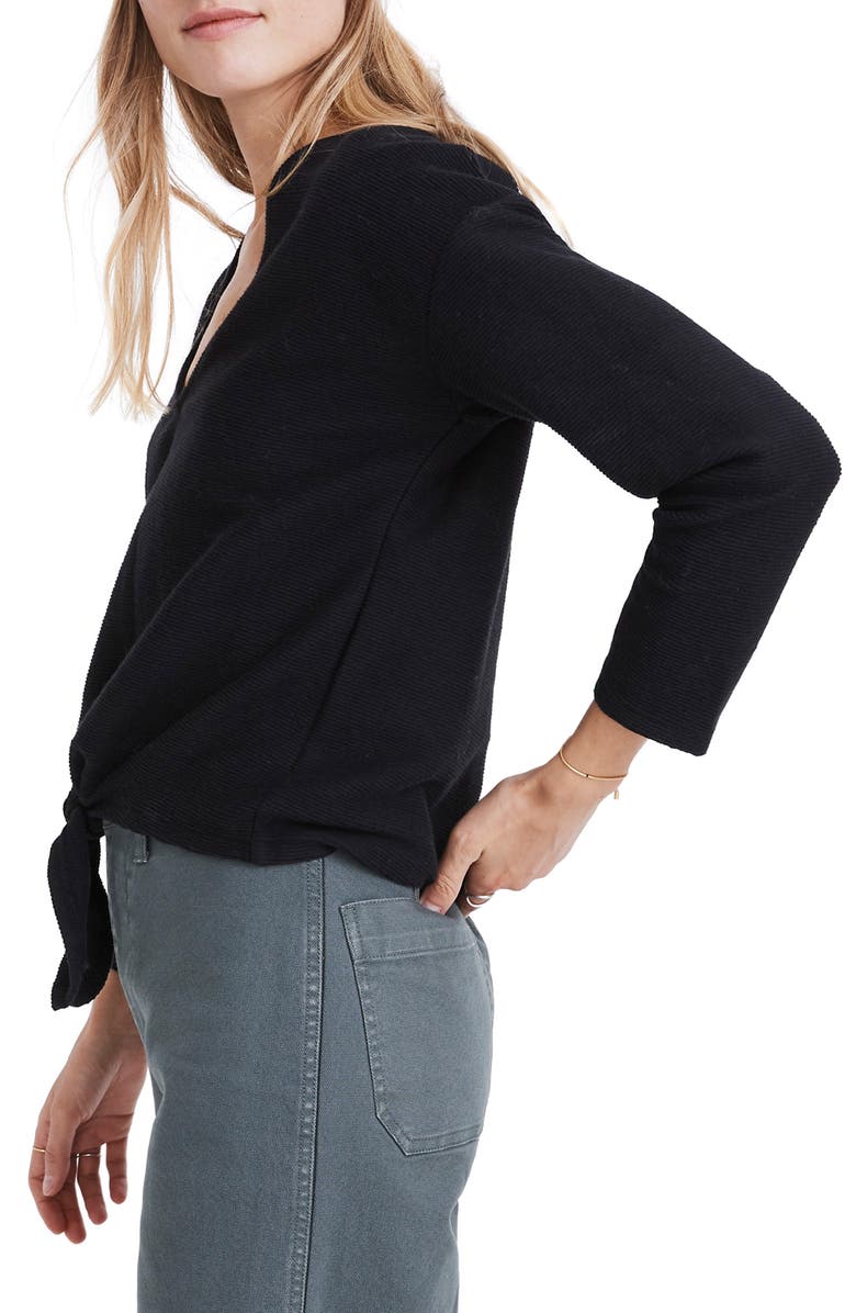 Madewell Texture & Thread Tie Front Top, Alternate, color,