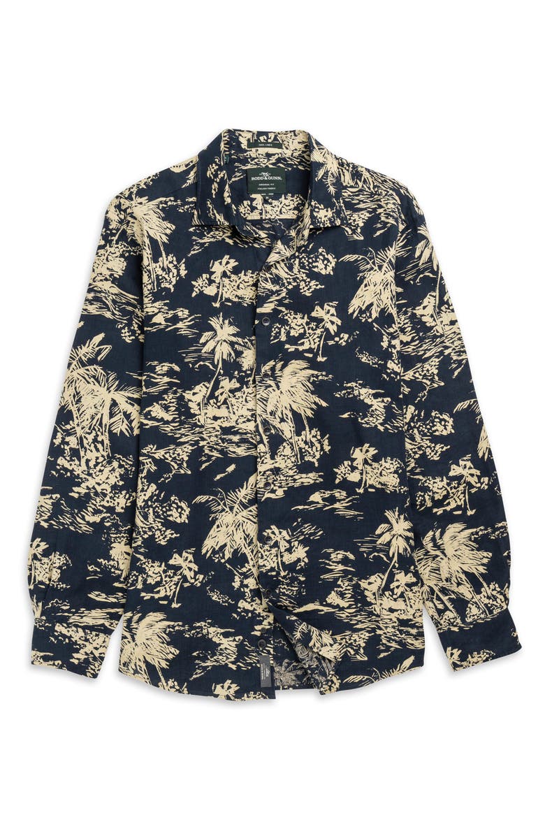 Rodd & Gunn Livingstone Original Fit Tropical Print Linen Button-Up Shirt, Alternate, color,