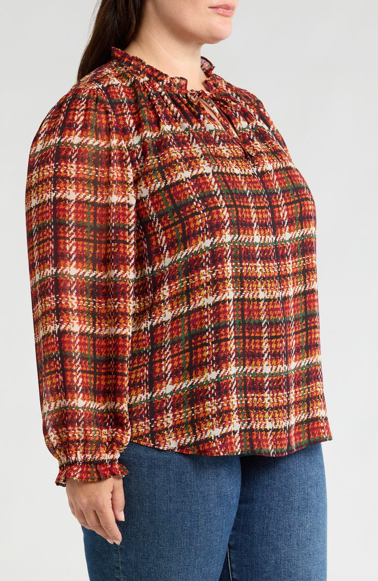 Jones New York Plaid Peasant Top, Alternate, color,
