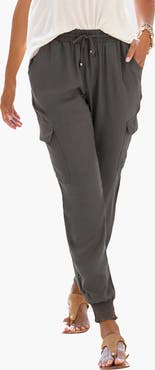 LASCANA Women's Cargo Jogger Pants