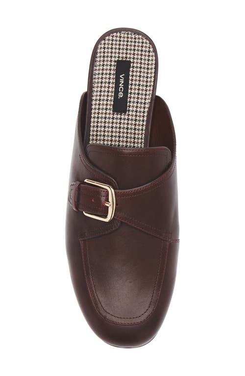 Vince Minetta Leather Buckle Mules In Brown