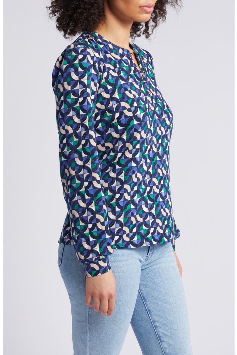 Geo Waves Long Sleeve Top, Alternate, color, BLUE MULTI