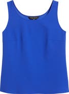 Ming Wang x Tanya Foster Deco Scoop Neck Stretch Crepe Tank