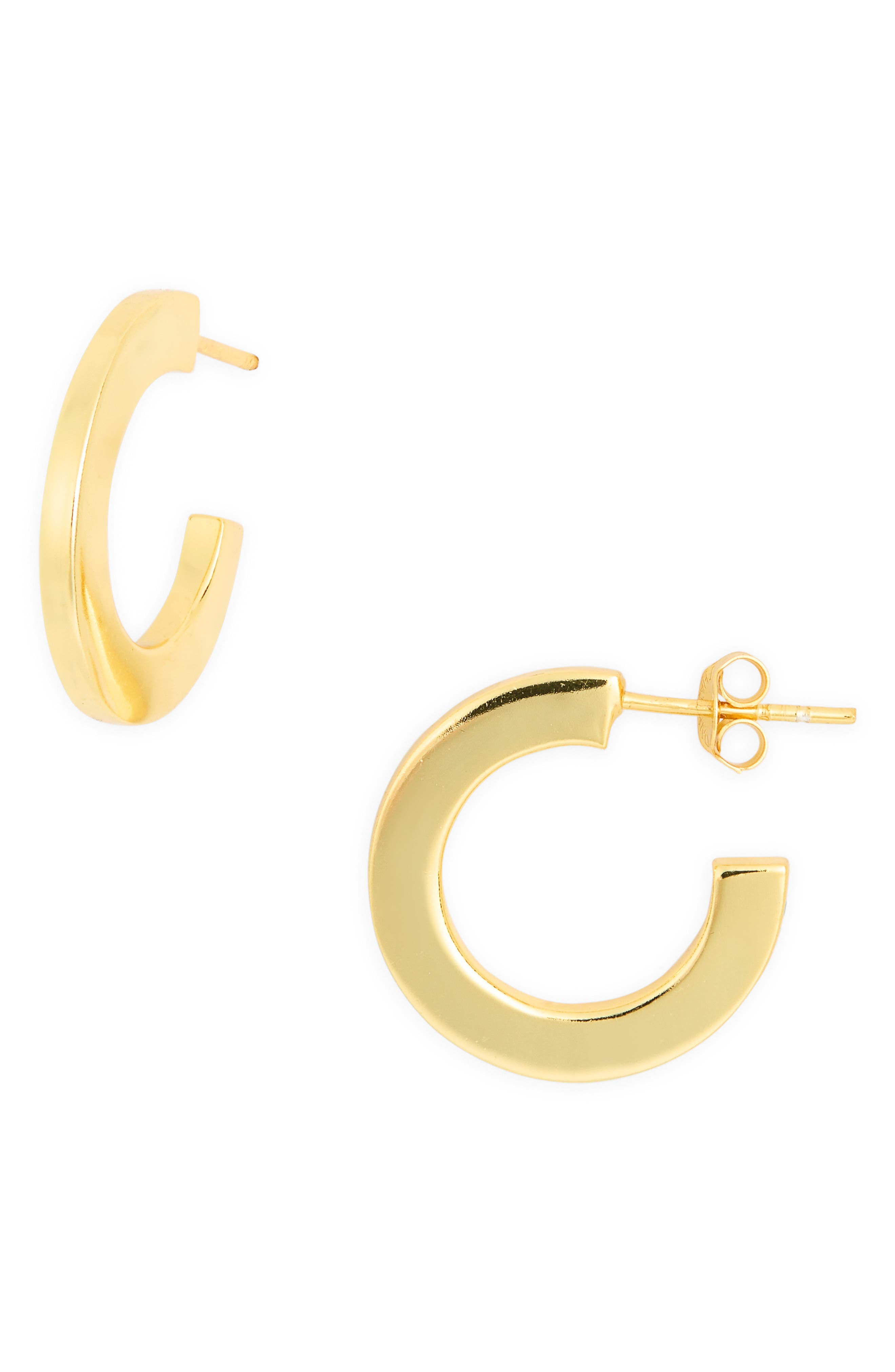 Argento Vivo Sterling Silver Thin Bar Hoop Earrings
