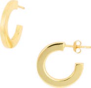 Argento Vivo Sterling Silver Thin Bar Hoop Earrings