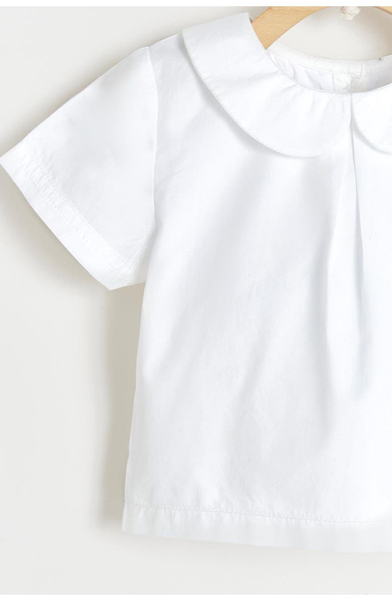 Babycottons Bauti Collar Buttoned Short Sleeve Shirt for Infant, Alternate, color, White