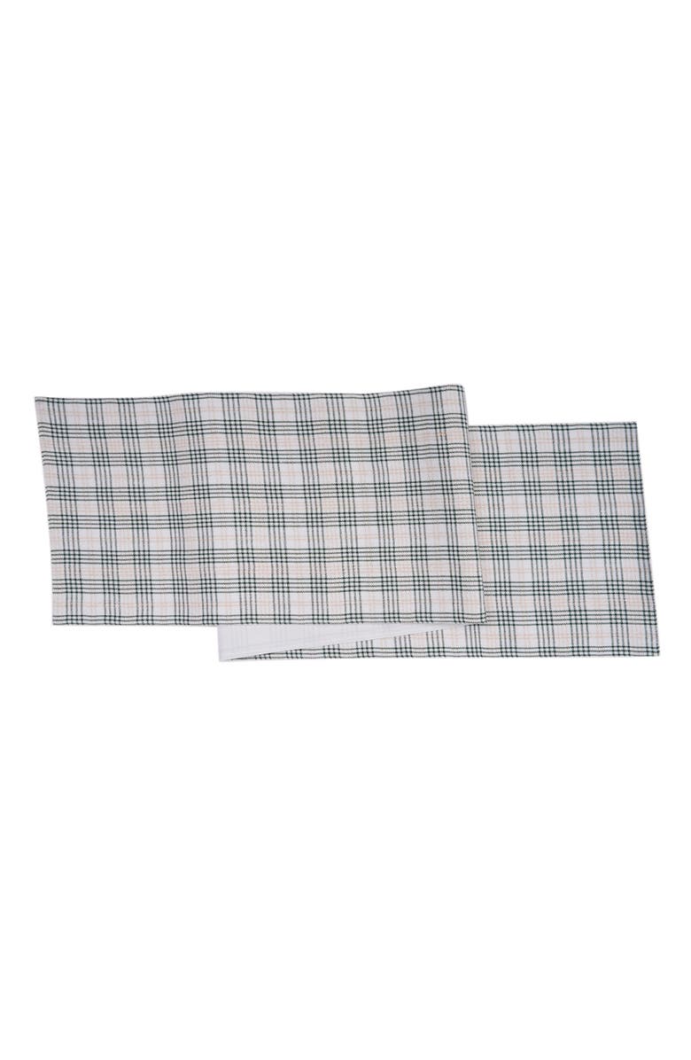 C&F Home Sage 
Gold Plaid 100% Cotton Christmas Table Runner 13" x 72", Main, color, Green