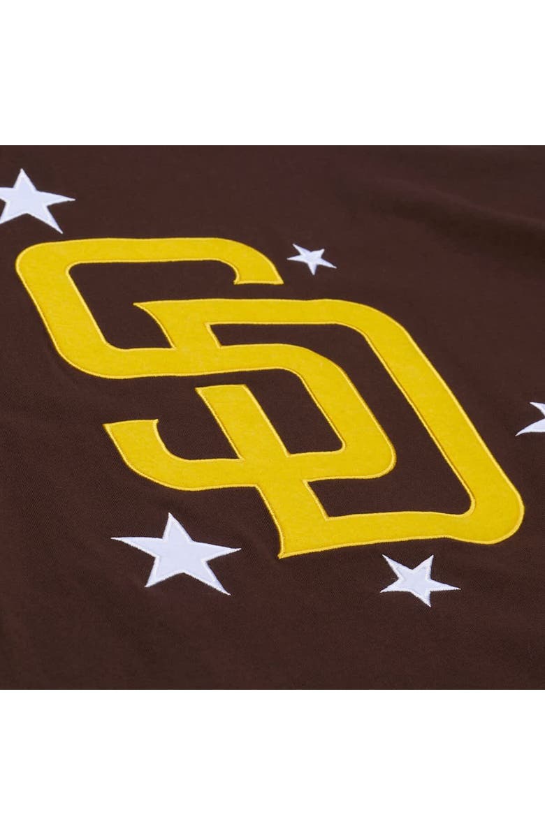 Mitchell & Ness Women's Mitchell & Ness Brown San Diego Padres Pep Rally Cropped Boxy T-Shirt, Alternate, color, Brown