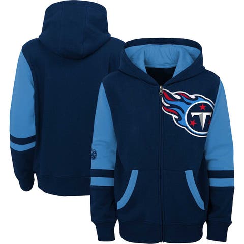 Youth Navy Tennessee Titans Colorblock Full-Zip Hoodie