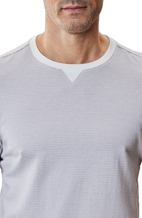 Robert Barakett Fitch Feeder Stripe Rib Trim T-shirt In Lavender