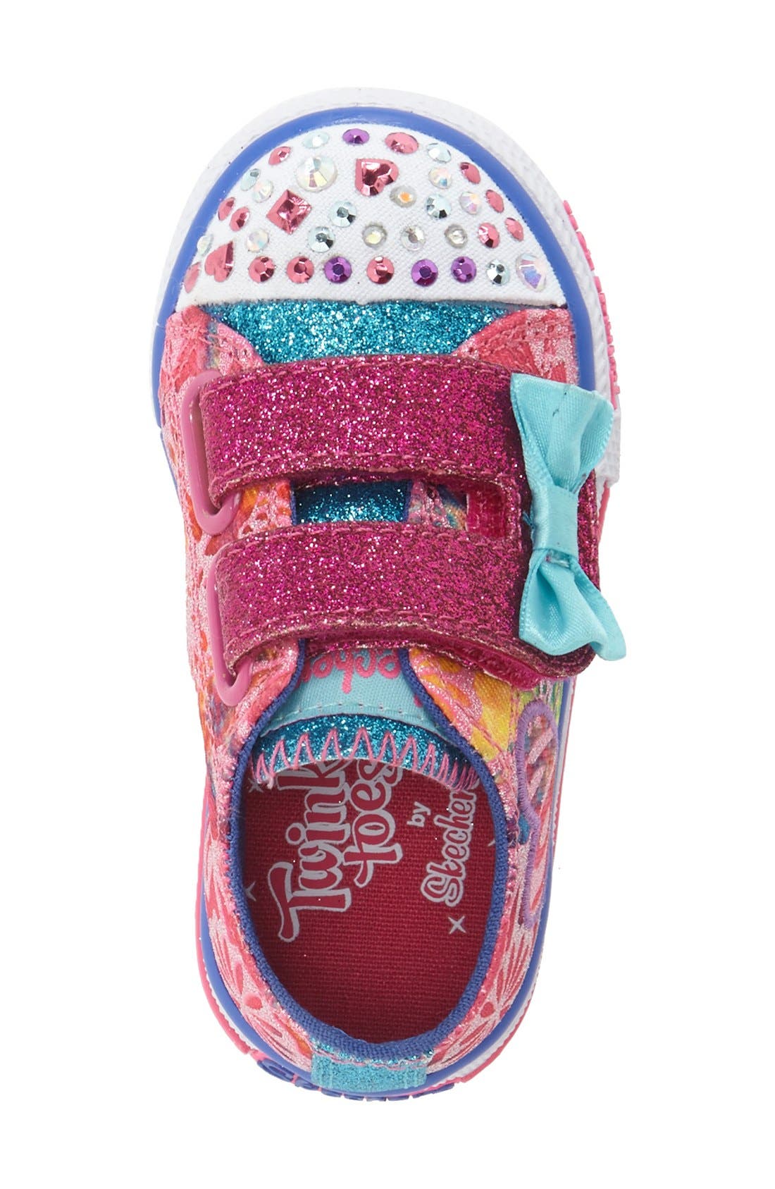 SKECHERS 'Twinkle Toes - Shuffles' Light-Up Sneaker, Alternate, color, 