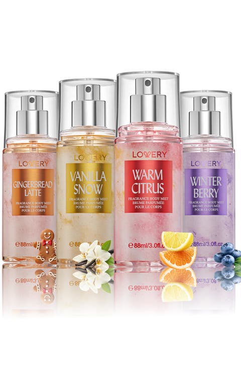 4-Pc. Assorted Holiday Body Mist Fragrance Gift Set