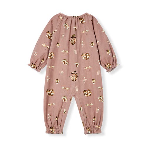 Milkbarn Organic Corduroy Ruffle Snap Jumper In Brown