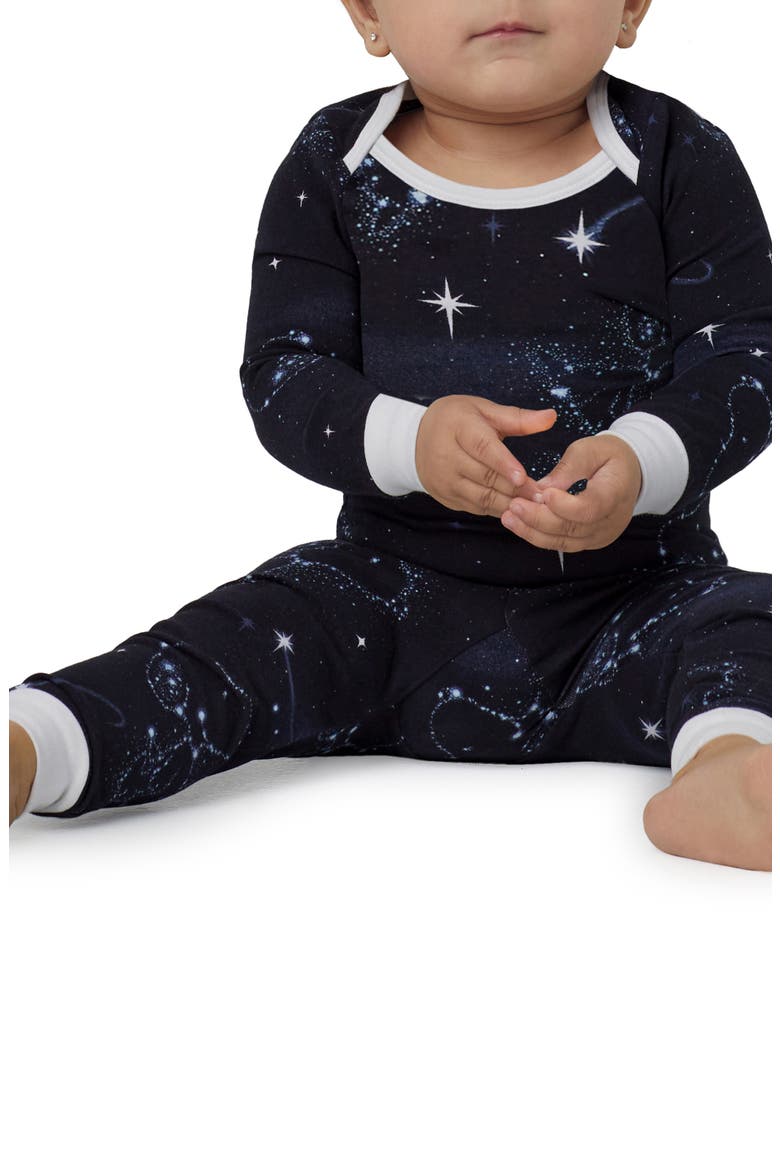 x Peanuts® Boo Boo Fitted Stretch Organic Cotton Two-Piece Pajamas, Alternate, color, CELESTIAL SNOOPY