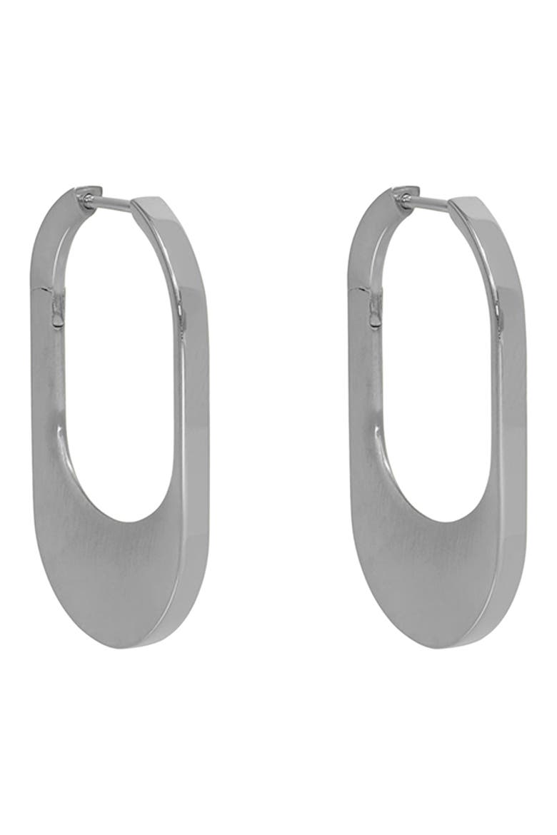 Crosby Huggie Hoop Earrings, Main, color, SILVER