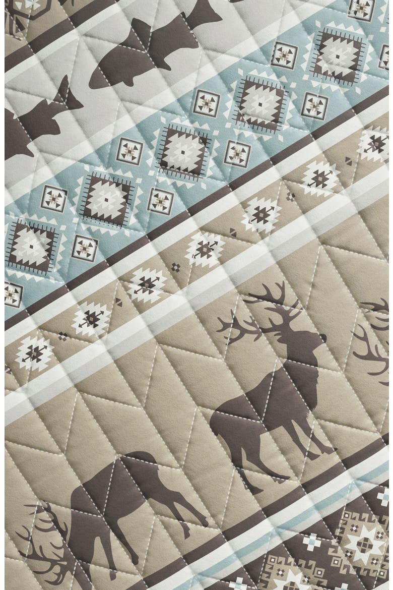 Wildlife Patchwork Quilt Set, Alternate, color, RUSTIC LODGE STRIPES