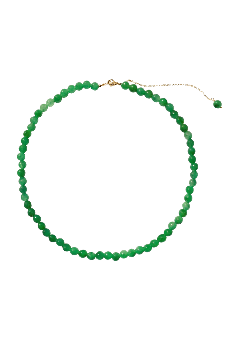 Lime Green jade beaded necklace, Main, color, Green