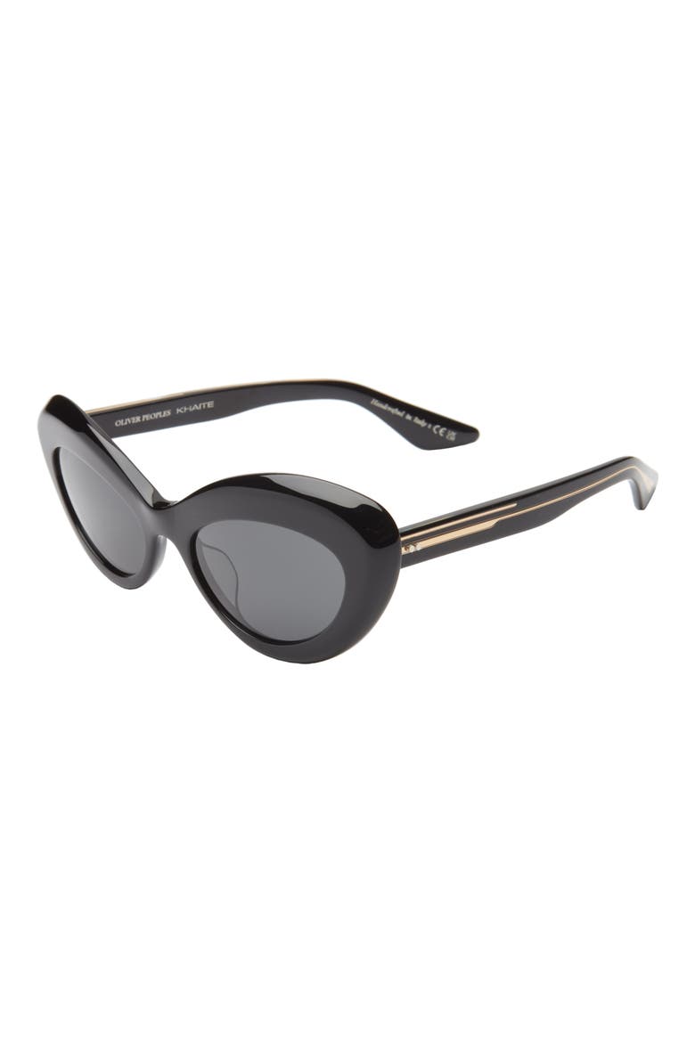 x KHAITE 1968C 53mm Oval Sunglasses, Alternate, color, BLACK