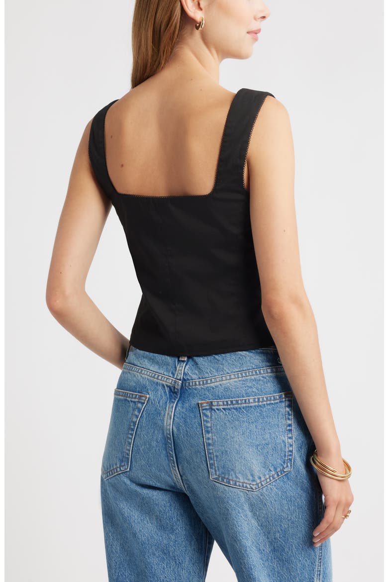 Pintuck Bustier Top, Alternate, color, BLACK