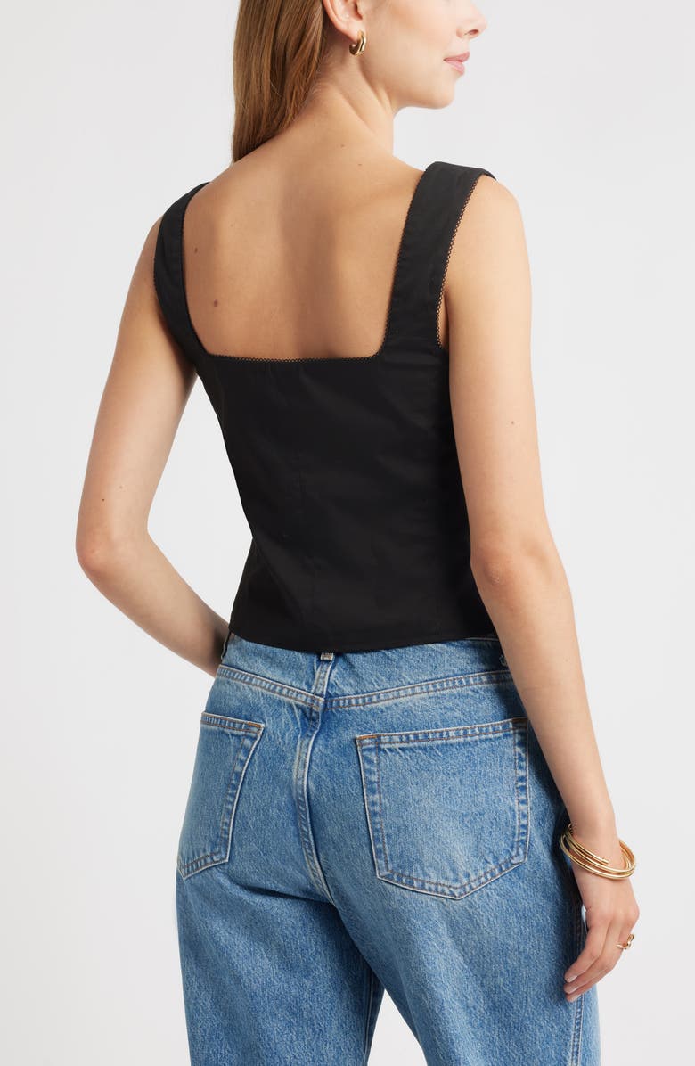 Open Edit Pintuck Bustier Top, Alternate, color, Black