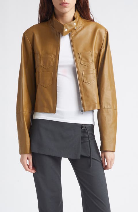 Aline Crop Leather Jacket
