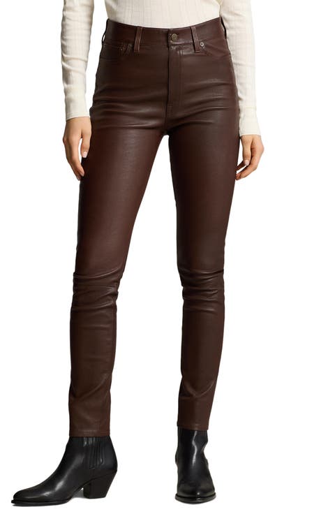 Leather Ankle Skinny Pants