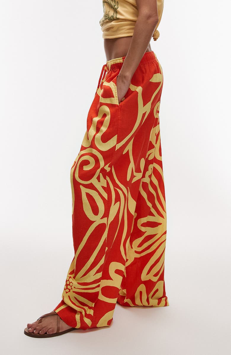 Topshop Floral Print Balloon Leg Pants, Alternate, color, 