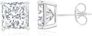 Crislu Men's Cubic Zirconia Square Stud Earrings