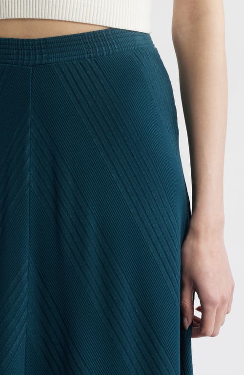 Wyeth Hart Chevron Knit Midi Skirt In Tide