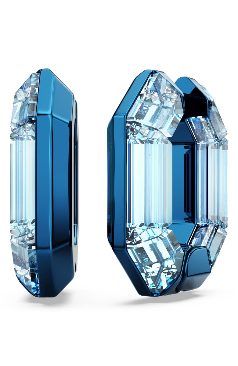 Swarovski Lucent Hoop Earrings, Main, color, Blue