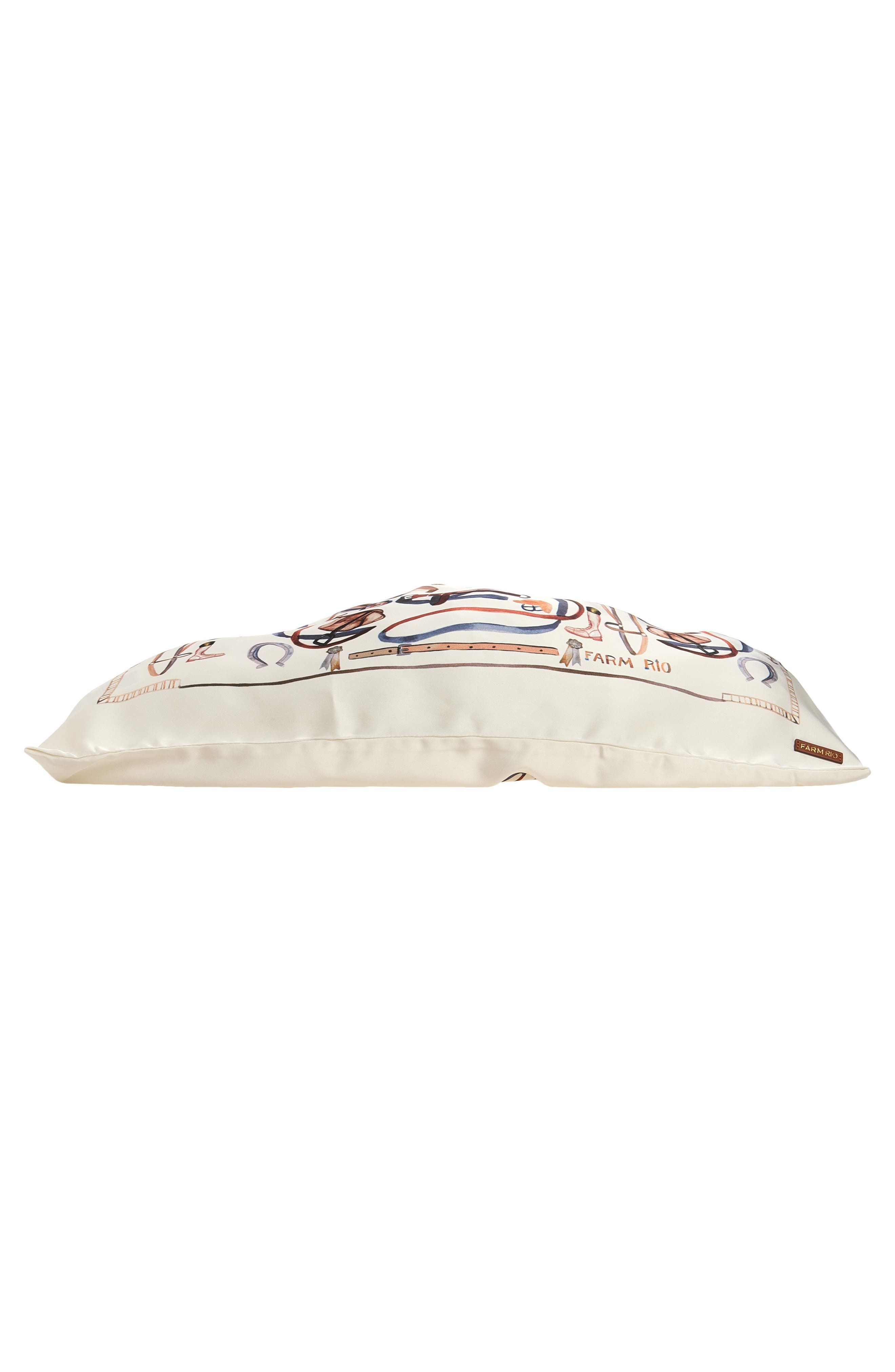 Medium Satin Scarf Bag, Alternate, color, EQUESTRIAN SCARF WINTER WHITE
