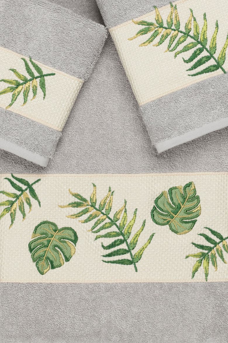 Zoe 3-Piece Embellished Towel Set - Light Grey, Alternate, color, LIGHT GREY