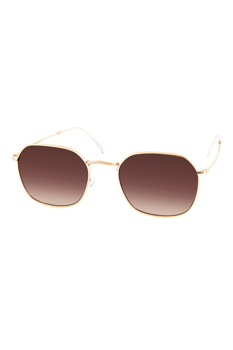 Kai 50mm Polarized Gradient Oval Sunglasses, Alternate, color, BROWN