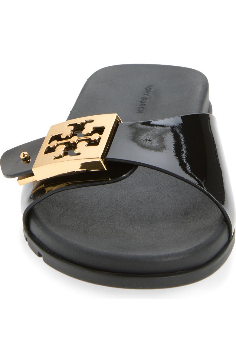 Tory Burch Buckle Slide Sandal, Alternate, color, Perfect Black / Gold