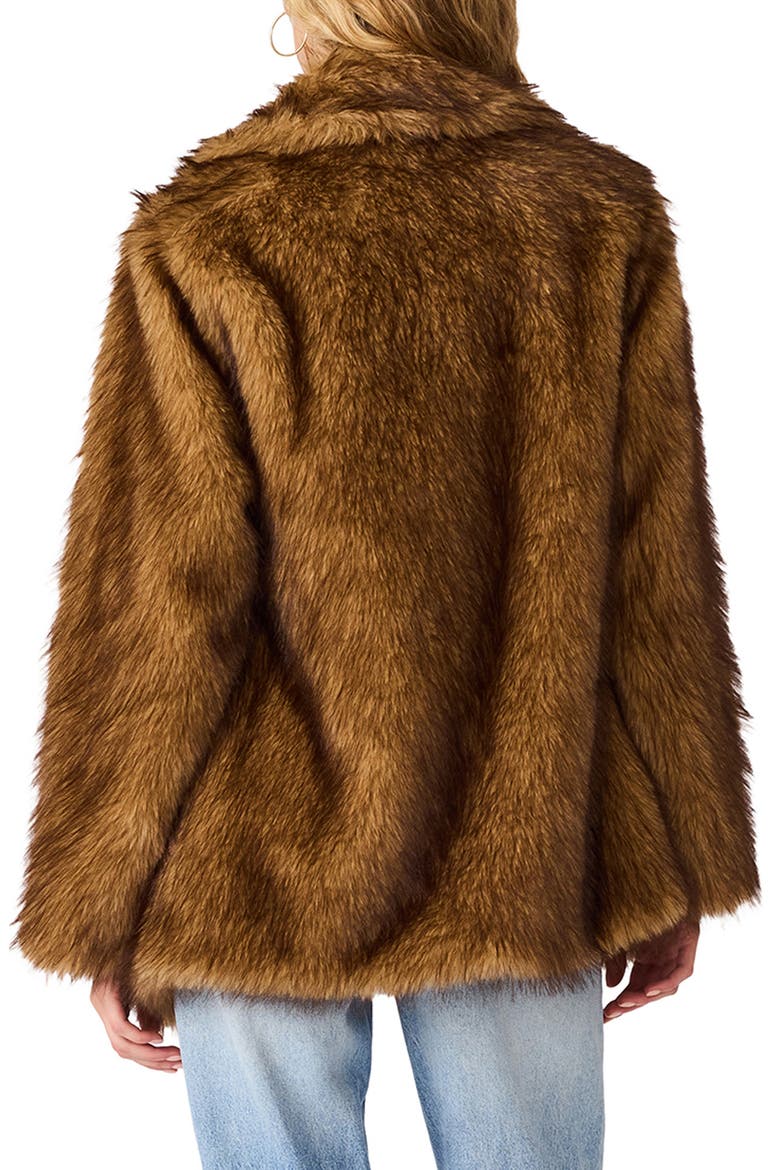 Kindra Faux Fur Coat, Alternate, color, ANTELOPE