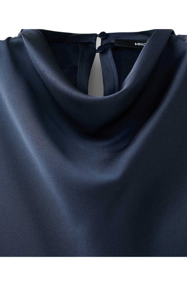 MANGO Satin Draped Neck Maxi Dress, Alternate, color, 