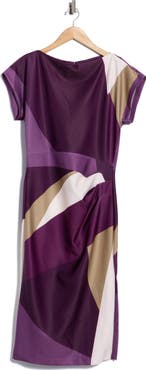 Donna Karan New York Colorblock Scuba Knit Midi Dress