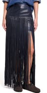 TWP Tangled Up Genuine Leather Fringe Skirt
