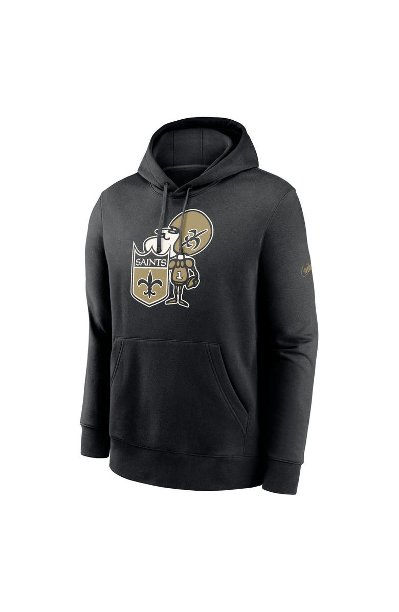 Nike Men's Nike  Black New Orleans Saints Rewind Club Pullover Hoodie, Alternate, color, Black