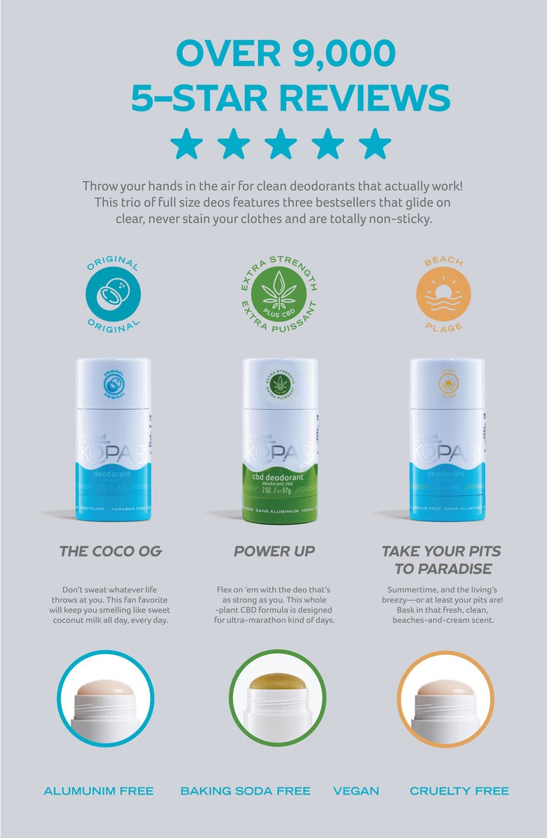 Kopari Full Size Coconut Deodorant Set, Alternate, color, 