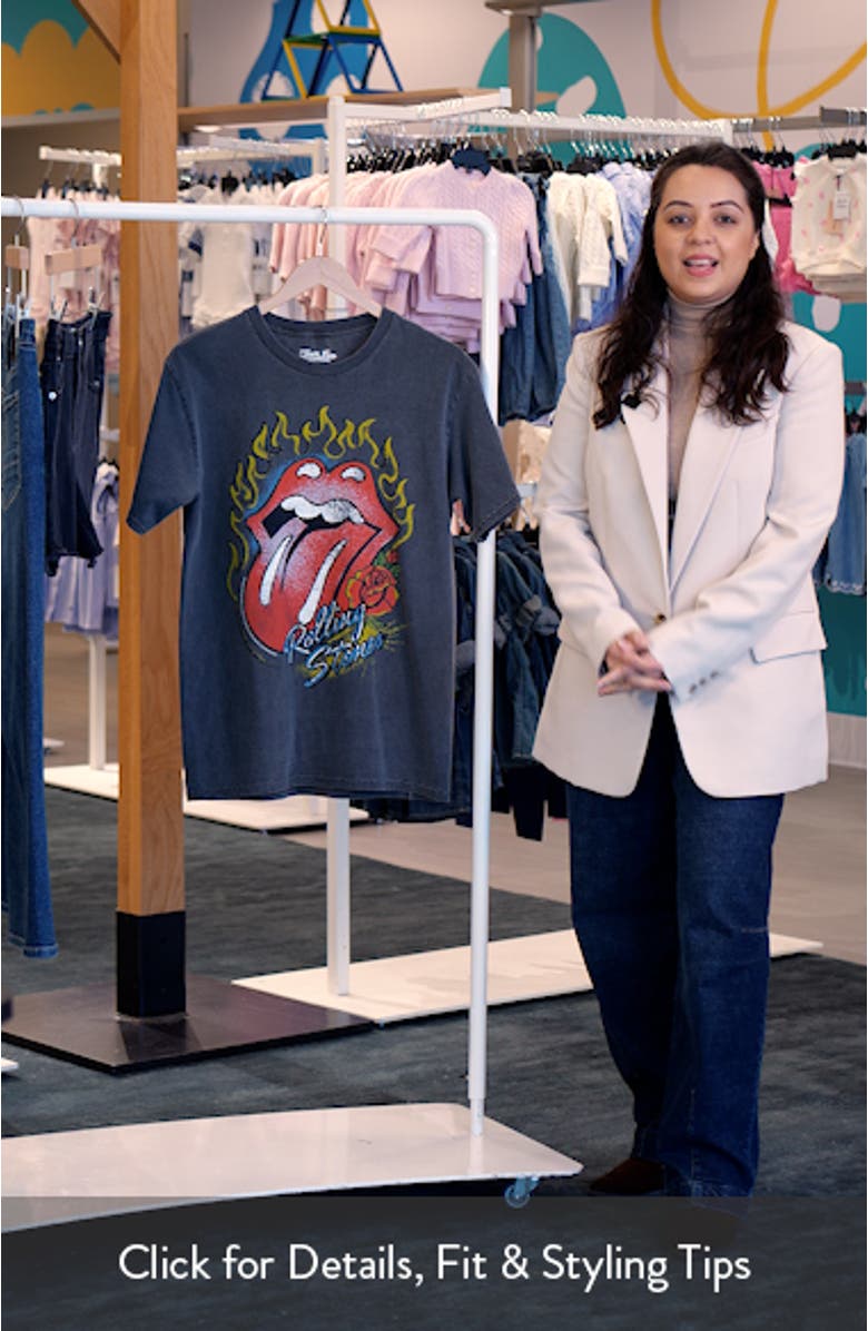 Rolling Stones Flaming Hot Lips Graphic T-Shirt, sales video thumbnail