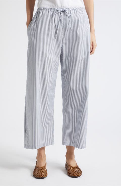 Yoshi Stripe Cotton Blend Drawstring Pants